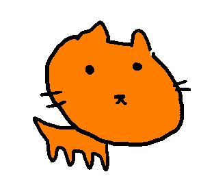 A poorly drawn orange cat.